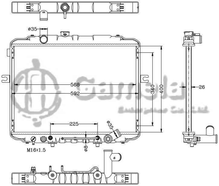 6121027AN - Radiator-for-HYUNDAI-H100-PORTER-2-4i-93-AT-HYUNDAI-GRACE-93-2-5D-AT