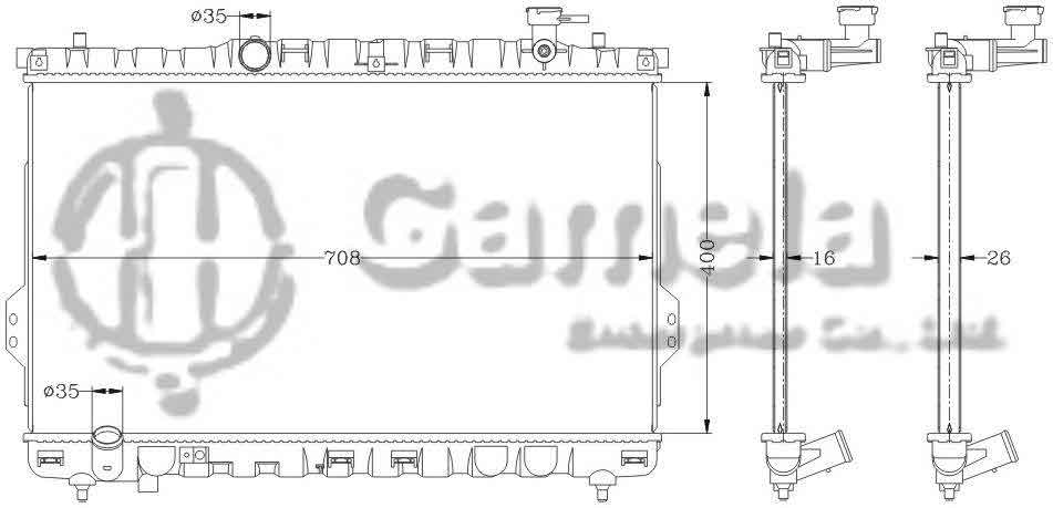 6121044N - Radiator-for-HYUNDAI-SANTAFE-01-04-MT-OEM-25310-26000