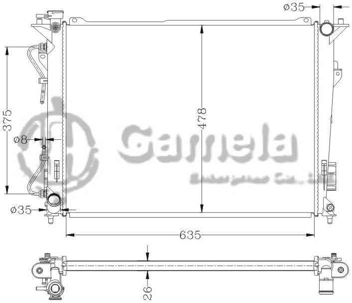 6121061AN - Radiator-for-HYUNDAI-SONATA-05-AT-OEM-25310-3K080-3K180-3K280-25310-3L140-3L240-DPI-2381