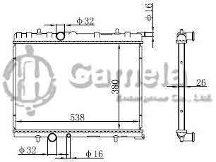 6190320002-T - Radiator-for-CITROEN-XSARA-1-6i-2-0i-16v-00-MT-OEM-133086