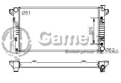 6190407043-T - Radiator-for-DODGE-Ram-2500-3500-V10-8-0-94-02-AT-OEM-52006478-DPI-1555