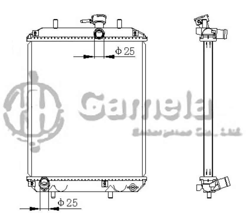 6190408002-T - Radiator-for-DAIHATSU-CHARADE-CUORE-1-0i-2003-MT-NISSENS-61739-OEM-16400B2070-16400B2010