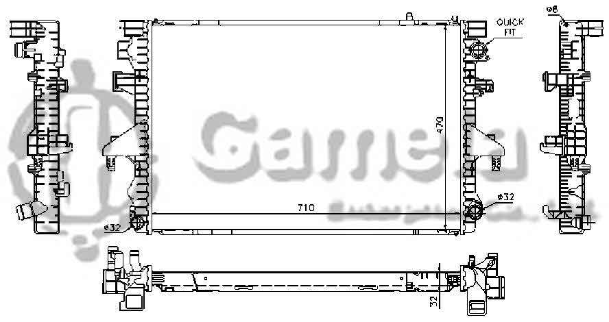 6192223071-T - Radiator-for-VOLKSWAGEN