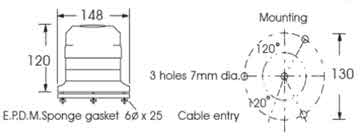 SL117 - Multi Voltage Strobe Lights Voltage: 12-120V DC